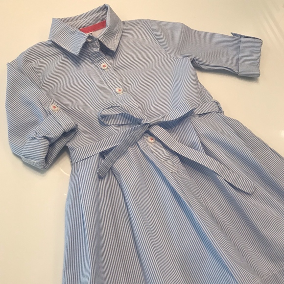 Pleated Button-Down Shirt Dress, 2T - Picture 2 of 5